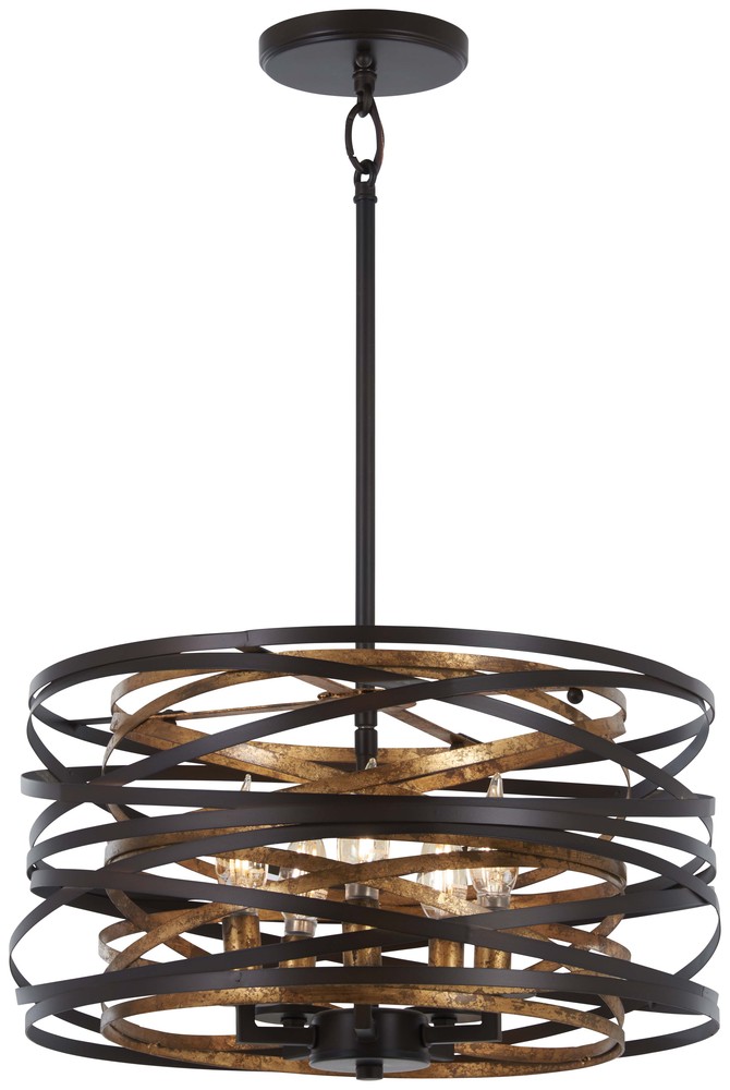 Vortic Flow - 5 Light Pendant (Convertible to Semi Flush)