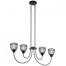 Kichler 52273BK - Voclain™ 4 Light Linear Chandelier Black