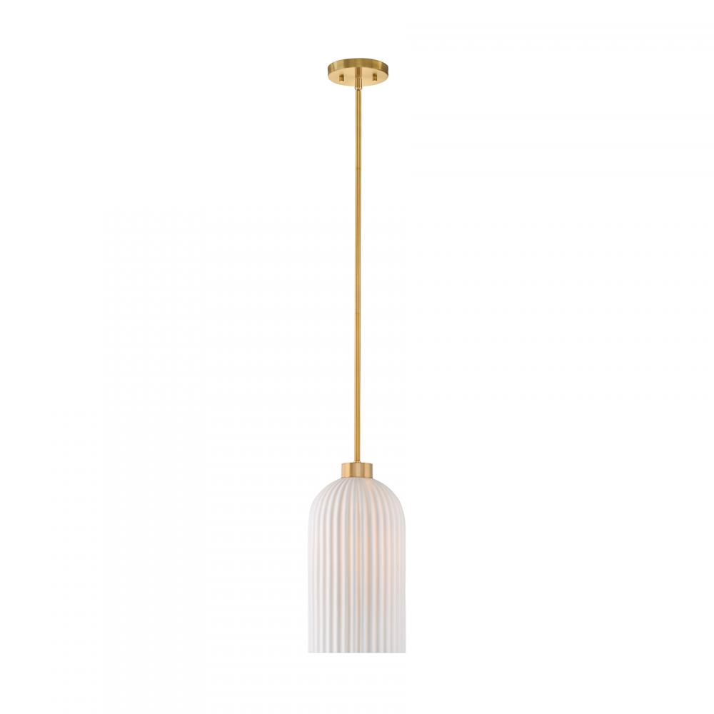 Isla Blanca 1-Light Pendant in Warm Brass by Breegan Jane