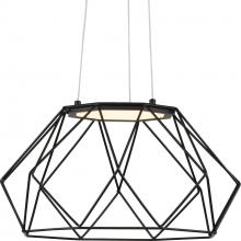  P500319-031-30 - Geodesic LED Collection Matte Black Modern Style Medium Hanging Pendant Light