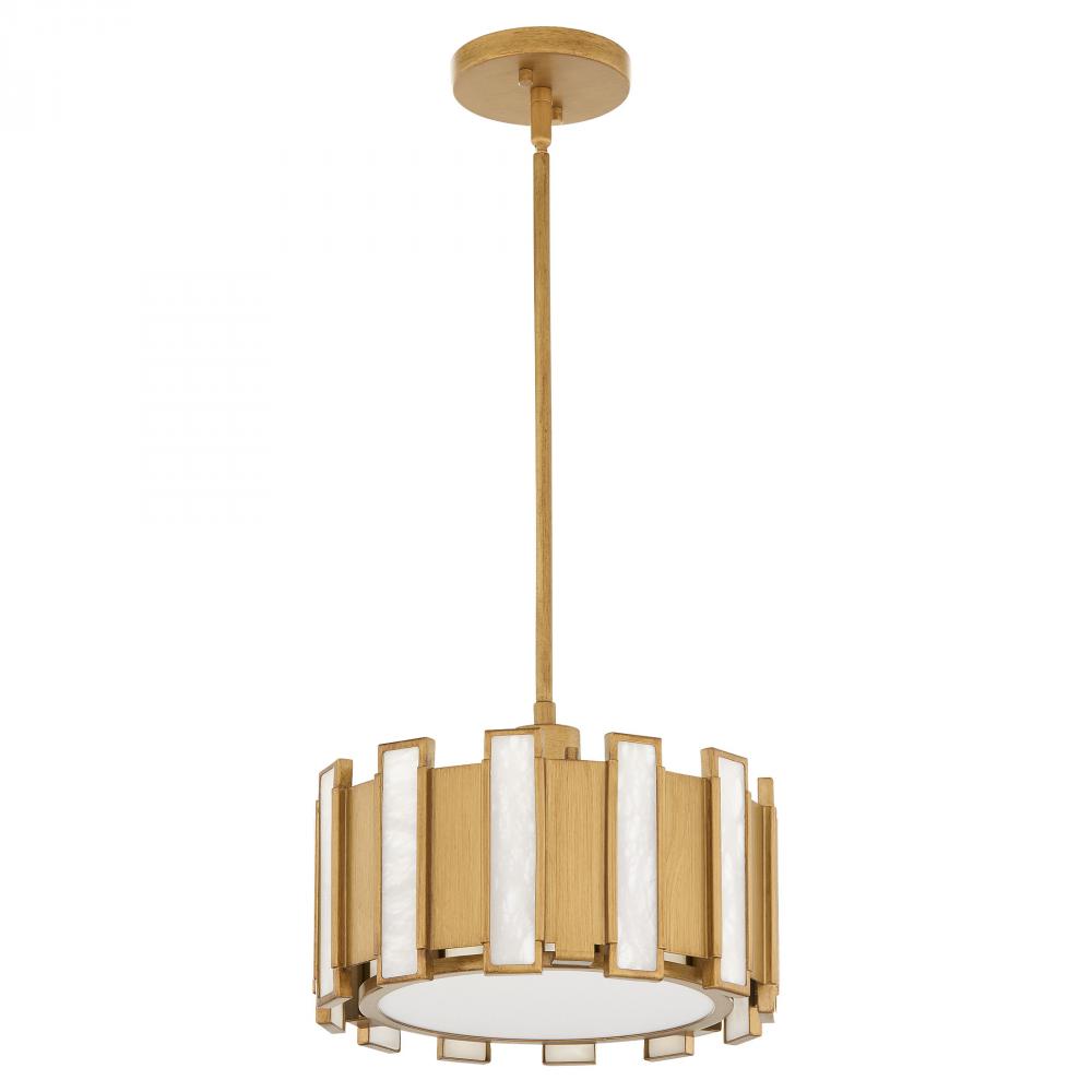 Volterra 1 Light Pendant | Aged Brass