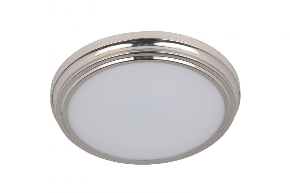 X66 Series 1 Light 13" LED Flushmount in Brushed Polished Nickel