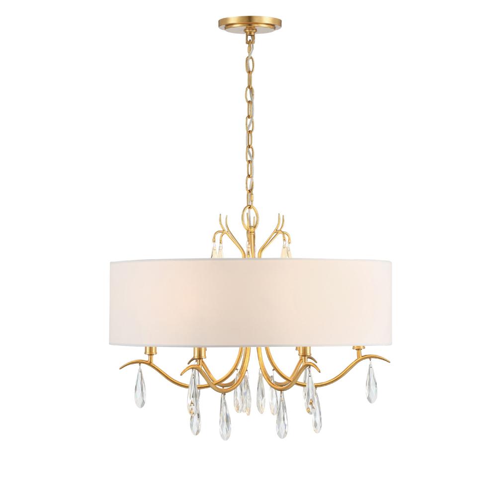 Rollins 6 Light Antique Gold Chandelier