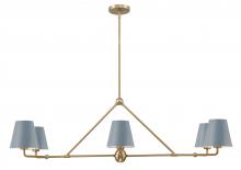 Crystorama XAV-B9306-VG-BL - Xavier 6 Light Vibrant Gold + Blue Chandelier