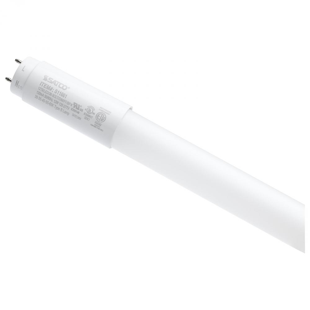 12 Watt T8 LED; 36 Inch; 30K/35K/40K/50K/65K CCT Selectable; Medium Bi Pin Base; Type B Ballast