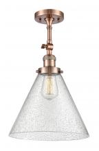 Innovations Lighting 201F-AC-G44-L - Cone - 1 Light - 12 inch - Antique Copper - Semi-Flush Mount