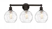  616-3W-OB-G1215-8 - Athens Water Glass - 3 Light - 26 inch - Oil Rubbed Bronze - Bath Vanity Light