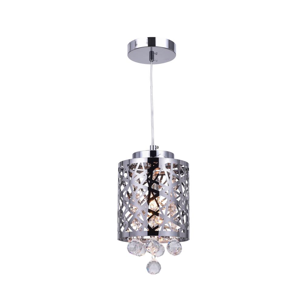 Eternity 1 Light Drum Shade Mini Pendant With Chrome Finish