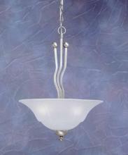 Toltec Company 224-BN-53812 - Three Light Brushed Nickel Dew Drop Glass Up Pendant