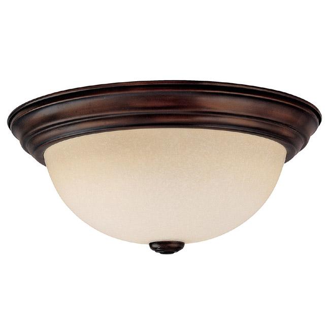 Two Light Burnished Bronze Bowl Flush Mount