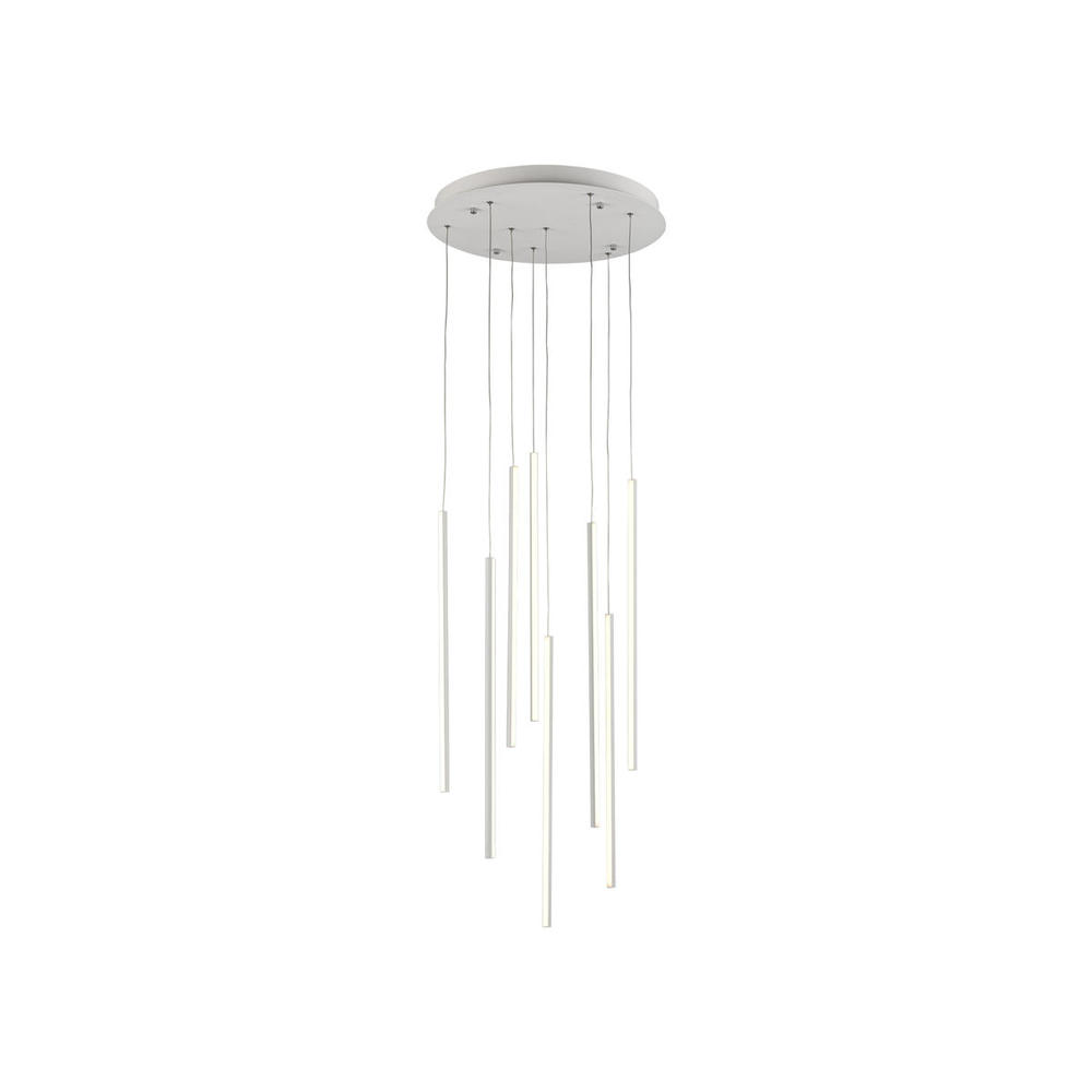 Chute 8 Head White LED Multi Pendant