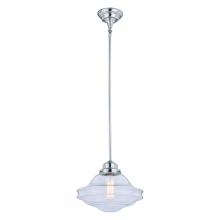 Vaxcel International P0268 - Huntley 12-in Pendant Clear Glass Satin Nickel