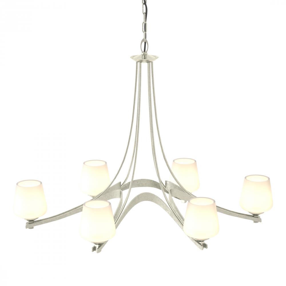 Oval Ribbon 6 Arm Chandelier