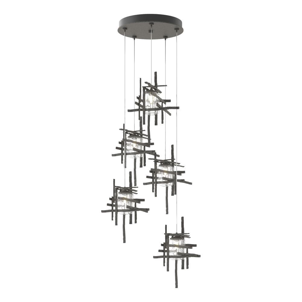 Tura 5-Light Seeded Glass Pendant