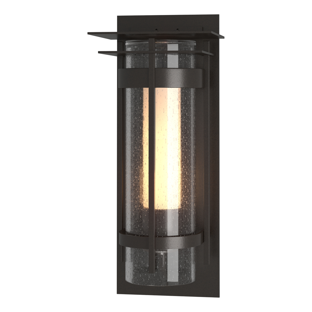 Torch  Seeded Glass with Top Plate Large Outdoor Sconce