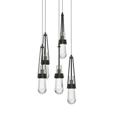 Hubbardton Forge 131127-SKT-LONG-14-ZM0434 - Link 5-Light Clear Glass Pendant