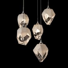 Hubbardton Forge 131137-SKT-LONG-02-WP0754 - Chrysalis 5-Light Small Crystal Pendant