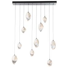 Hubbardton Forge 131145-SKT-LONG-85-WP0756 - Chrysalis 10-Light Mixed Crystal Pendant