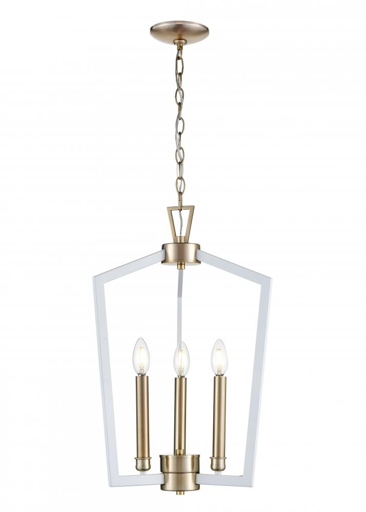 Lizabeth 3-Light Pendant Light Matte White/Modern Gold