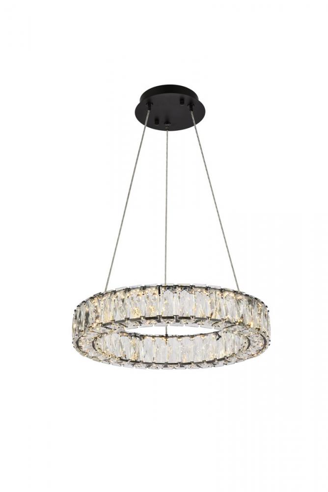 Monroe 17 Inch LED Round Single Pendant in Black