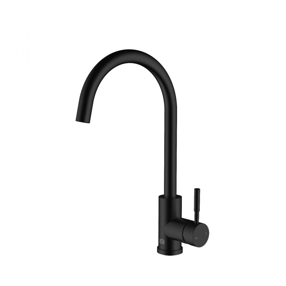 Finn Single Handle Kitchen Faucet in Matte Black