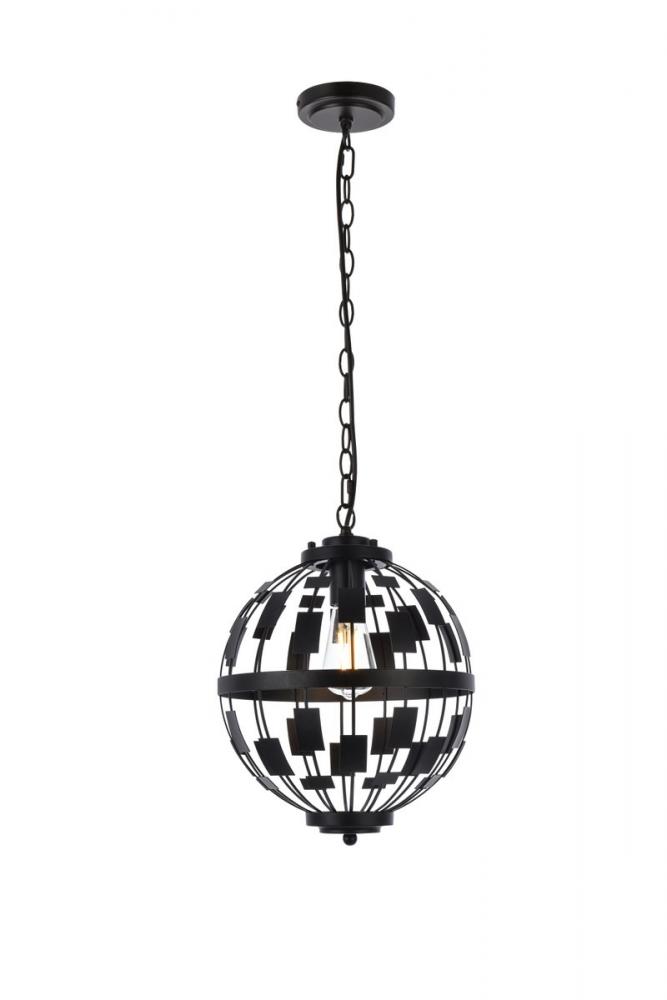 Levante 1 Light Pendant in Black