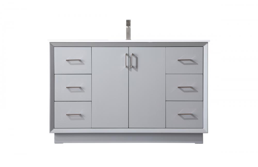 54 Inch Single Bathroom Vanity in Grey