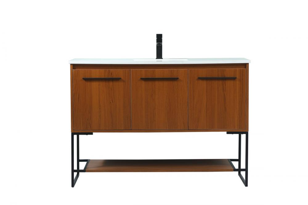 48 Inch Single Bathroom Vanity in Teak