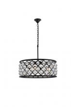 Elegant 1214D25MB/RC - Madison 6 Light Matte Black Chandelier Clear Royal Cut Crystal