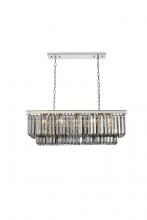 Elegant 1232D40PN-SS/RC - Sydney 12 Light Polished Nickel Chandelier Silver Shade (Grey) Royal Cut Crystal