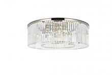 Elegant 1238F43PN/RC - Sydney 10 Light Polished Nickel Flush Mount Clear Royal Cut Crystal