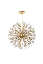 Elegant 2500D32SG - Vera 32 Inch Crystal Starburst Round Pendant in Gold