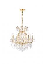 Elegant 2800D26G/RC - Maria Theresa 9 Light Gold Chandelier Clear Royal Cut Crystal