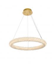 Elegant 3800D23SG - Bowen 24 Inch Adjustable LED Chandelier in Satin Gold