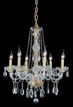 Elegant 7956D24G/RC - Verona 6 Light Gold Chandelier Clear Royal Cut Crystal