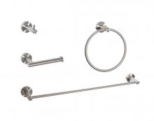 Elegant HWB-11S4BNK - Freya 4-piece Bathroom Hardware Set in Brushed Nickel