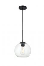 Elegant LD2206BK - Baxter 1 Light Black Pendant with Clear Glass