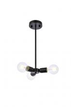 Elegant LD2337BK - Reyes 3 Lights Black Pendant