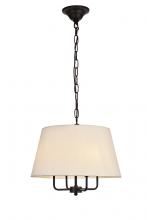 Elegant LD6009D17BK - Maple Collection Pendant D17 H13.75 Lt:4 Black Finish