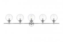 Elegant LD7318W47CH - Jaelynn 5 Light Chrome and Clear Bath Sconce