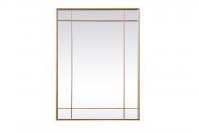 Elegant MR3A3040BRA - French Panel Wall Mirror 30x40 Inch in Brass