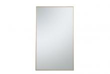 Elegant MR43660BR - Metal Frame Rectangle Mirror 36 Inch in Brass