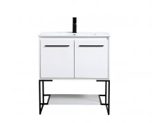 Elegant VF42030WH - 30 Inch Single Bathroom Vanity in White