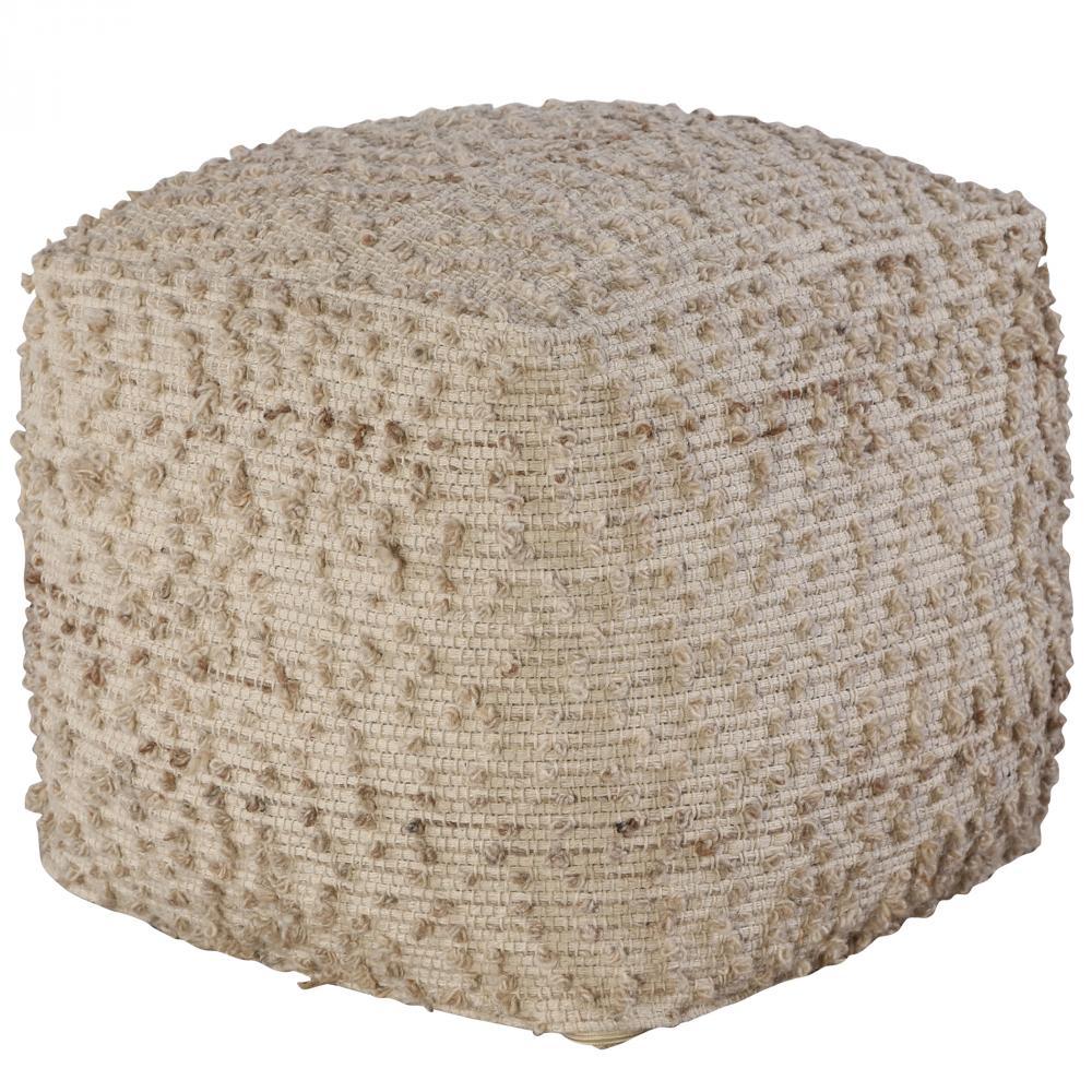 Uttermost Valda Gray Wool Pouf