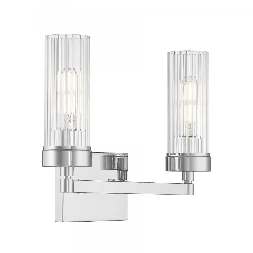 Lida 14'' Wide 2-Light Vanity Light - Chrome