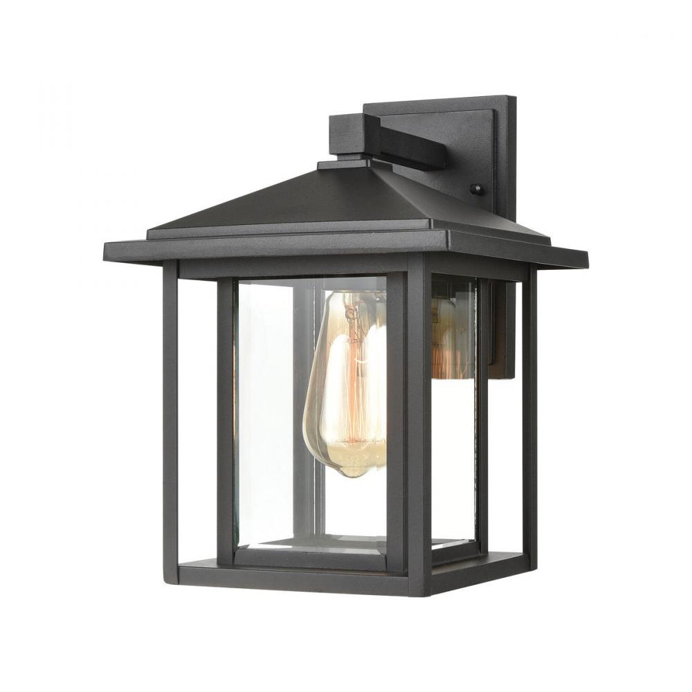 Solitude 1-Light Sconce in Matte Black with Clear Glass