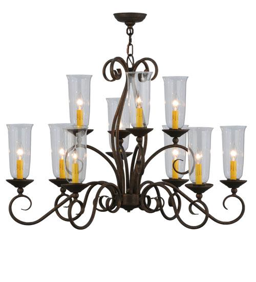 36"L Wallis 10 LT Oblong Chandelier