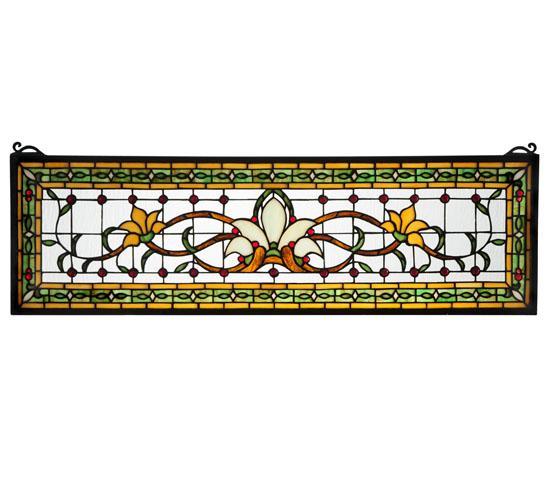 33"W X 10"H Fairytale Transom Stained Glass Window