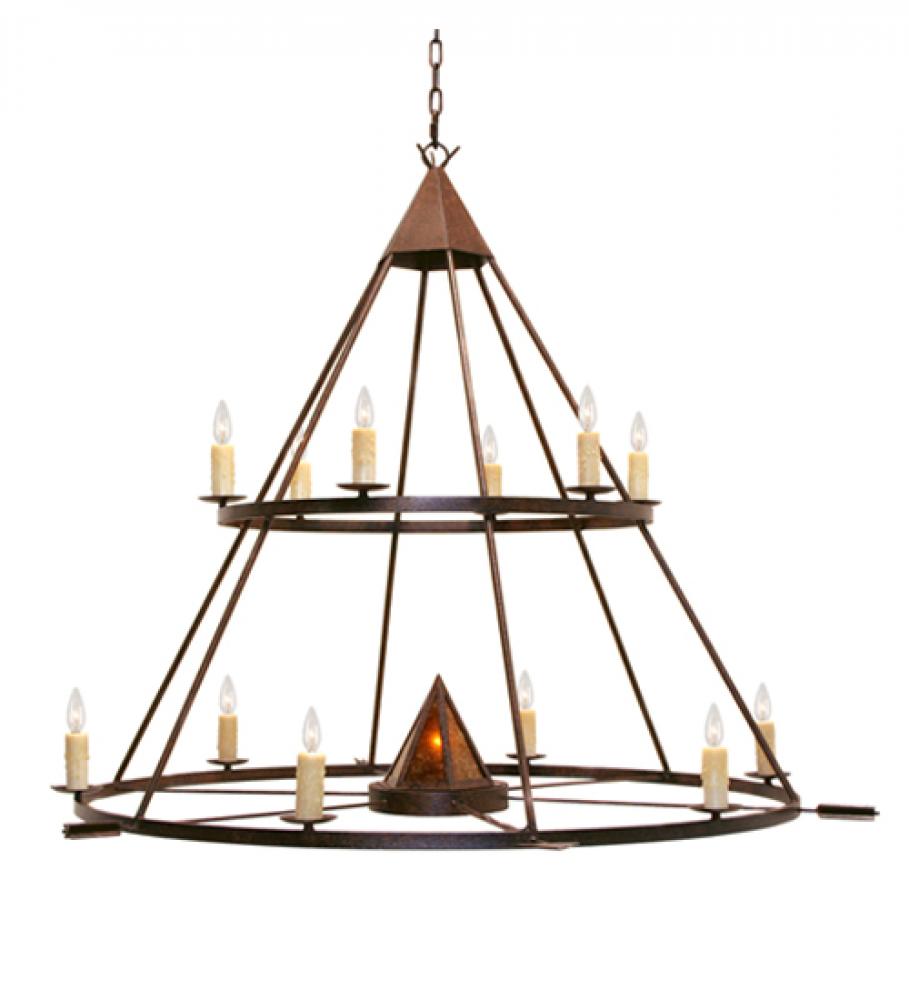 60" Wide Desert Arrow Two Tier Chandelier