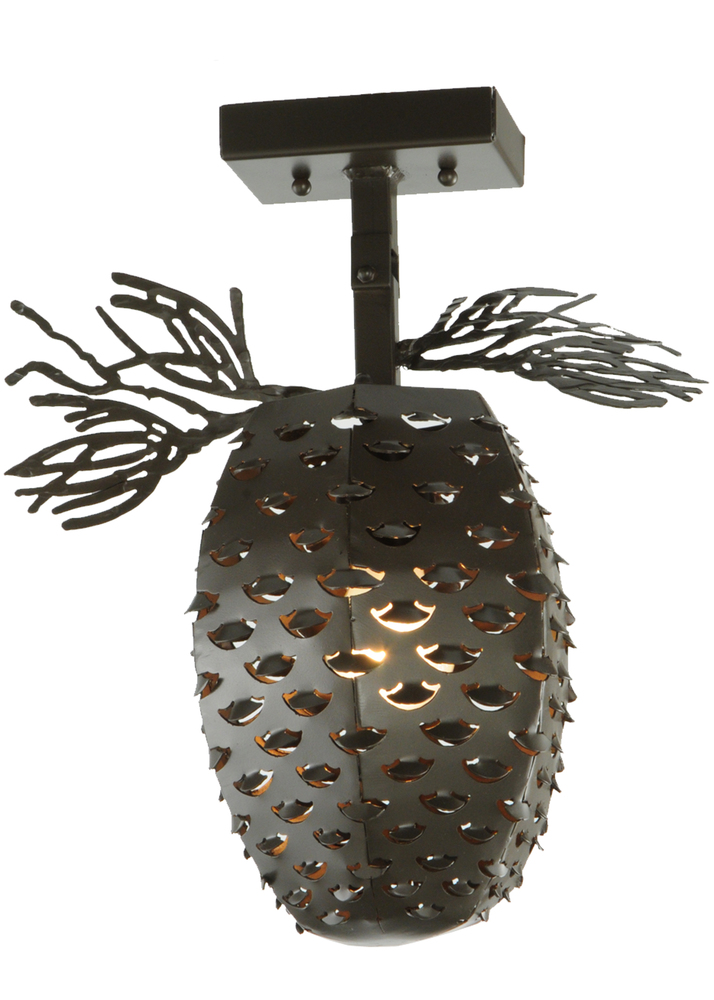 13" Wide Stoneycreek Pinecone Semi-Flushmount